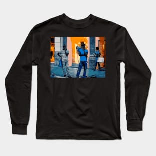 Street Vendors at Night - Madrid Long Sleeve T-Shirt